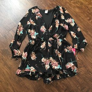Target black floral romper